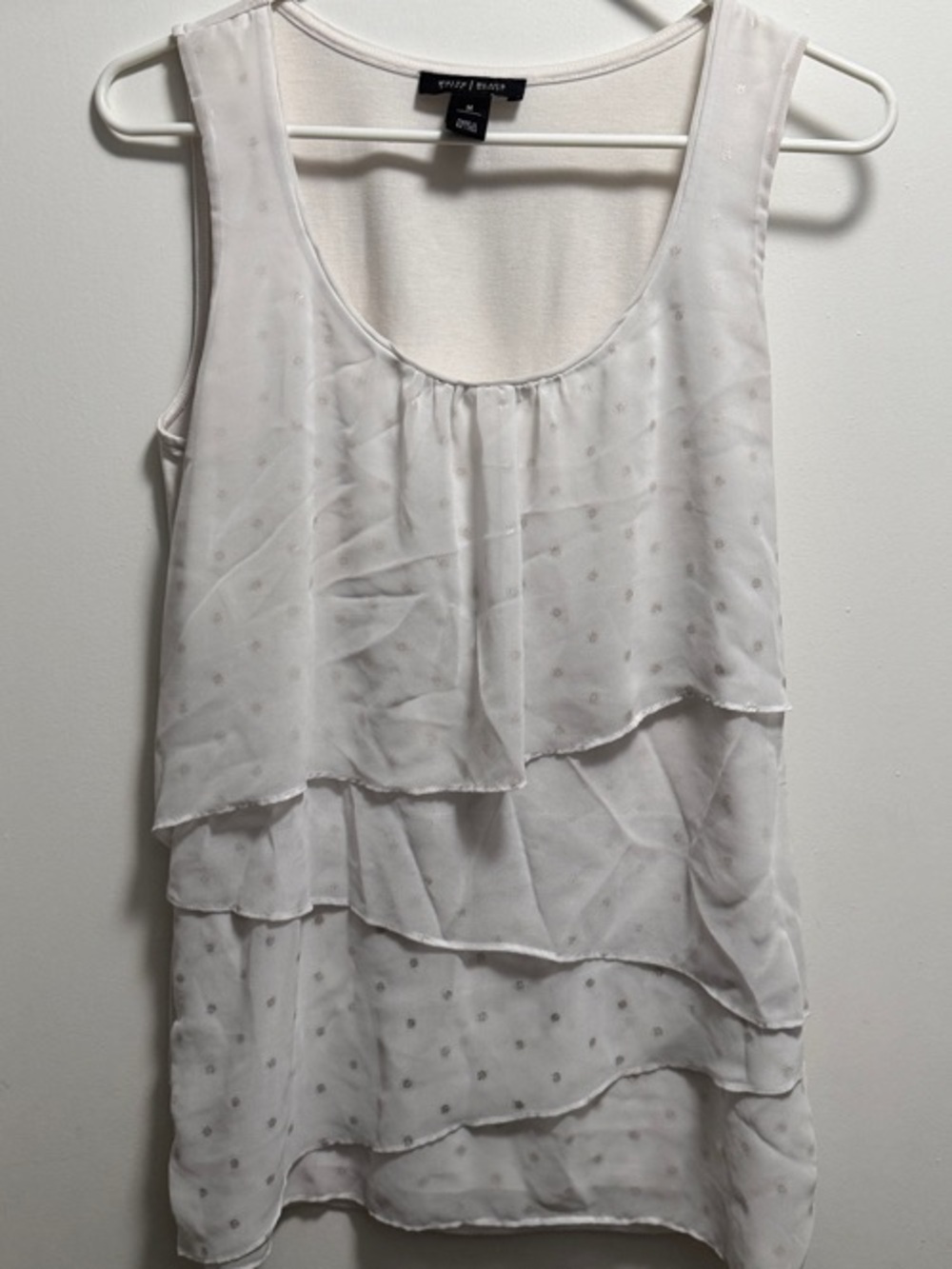White House Black Market White Sleeveless Layered Camisole